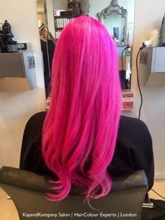 pink hair rainbow haircolours kayandkompany olaplex salon london n10 muswellhill hairdressers