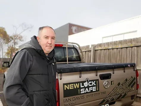 Ian Davis Beside His Service Vehicle — New Lock & Safe Services in Terang, VIC