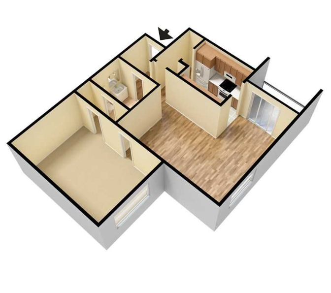 An aerial view of a floor plan of a house