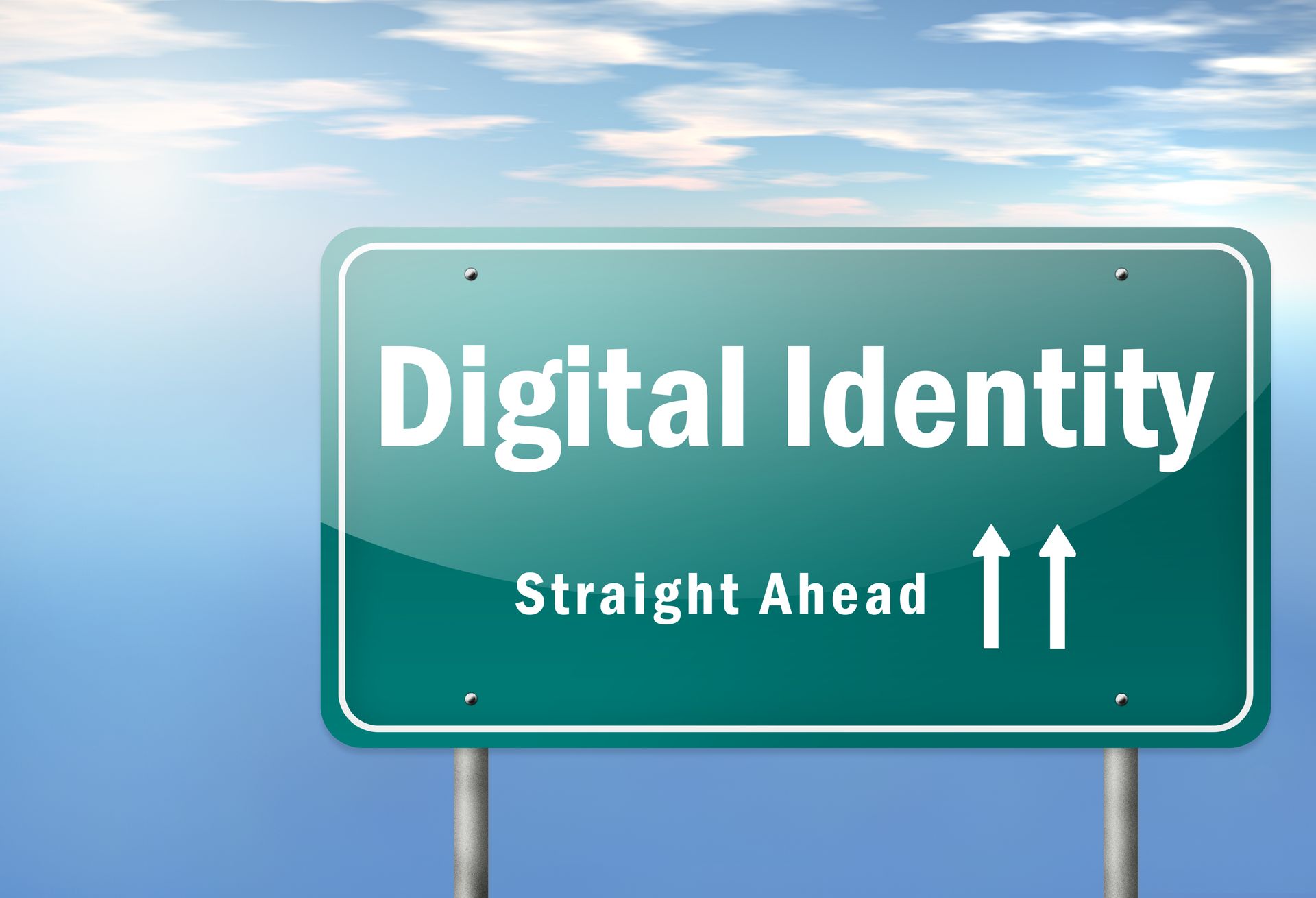 Digital Identity sign showing straight ahead direction