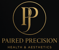 Gold logo within a circle: