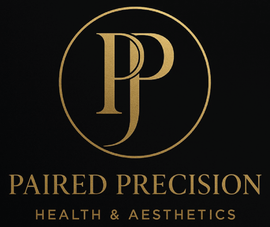 Gold logo within a circle: 