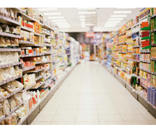 grocery store pasta aisle.