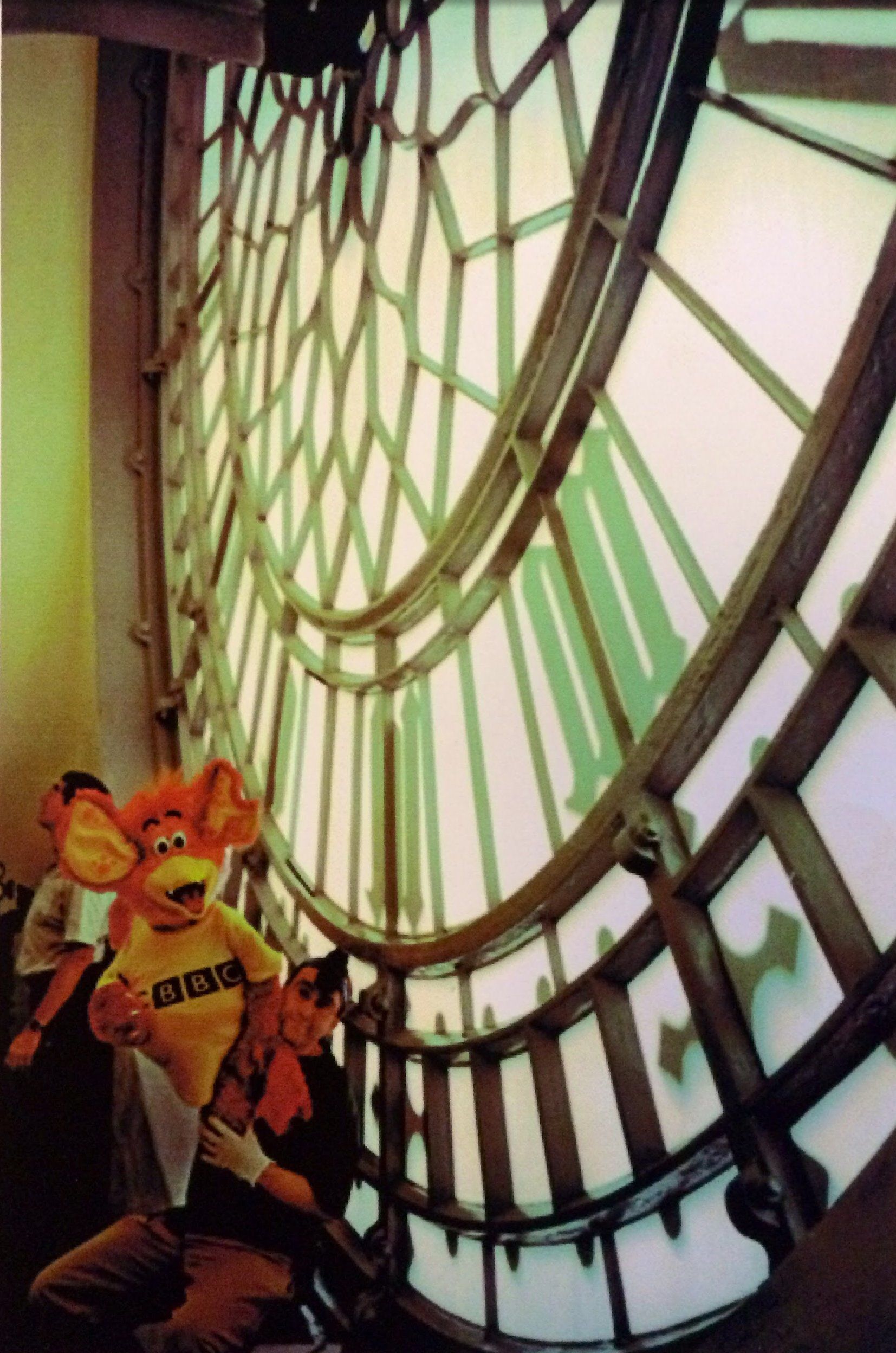 Tim Cherry-Jones puppeteers Emlyn the Gremlyn behind