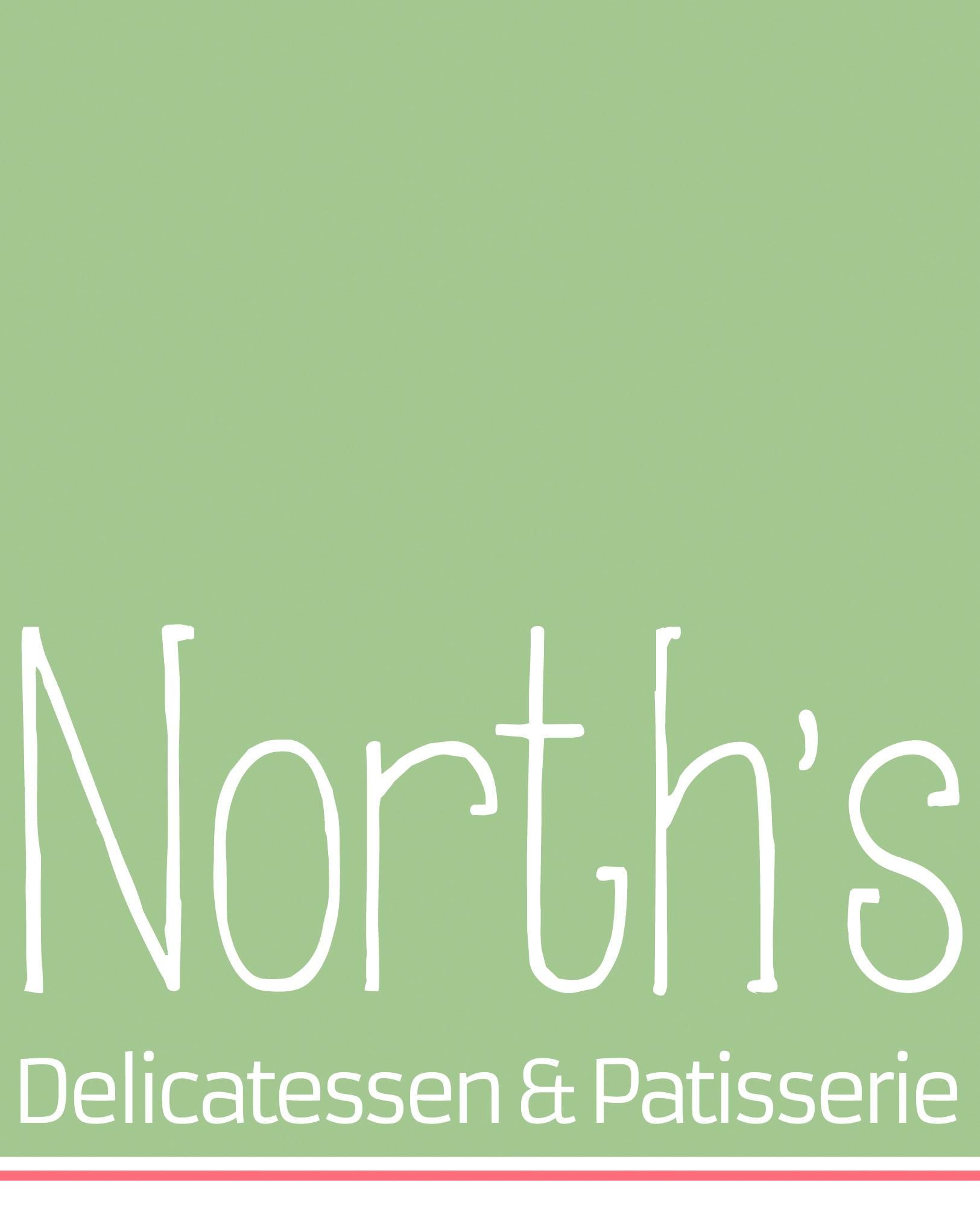A green and white logo for north 's delicatessen and patisserie