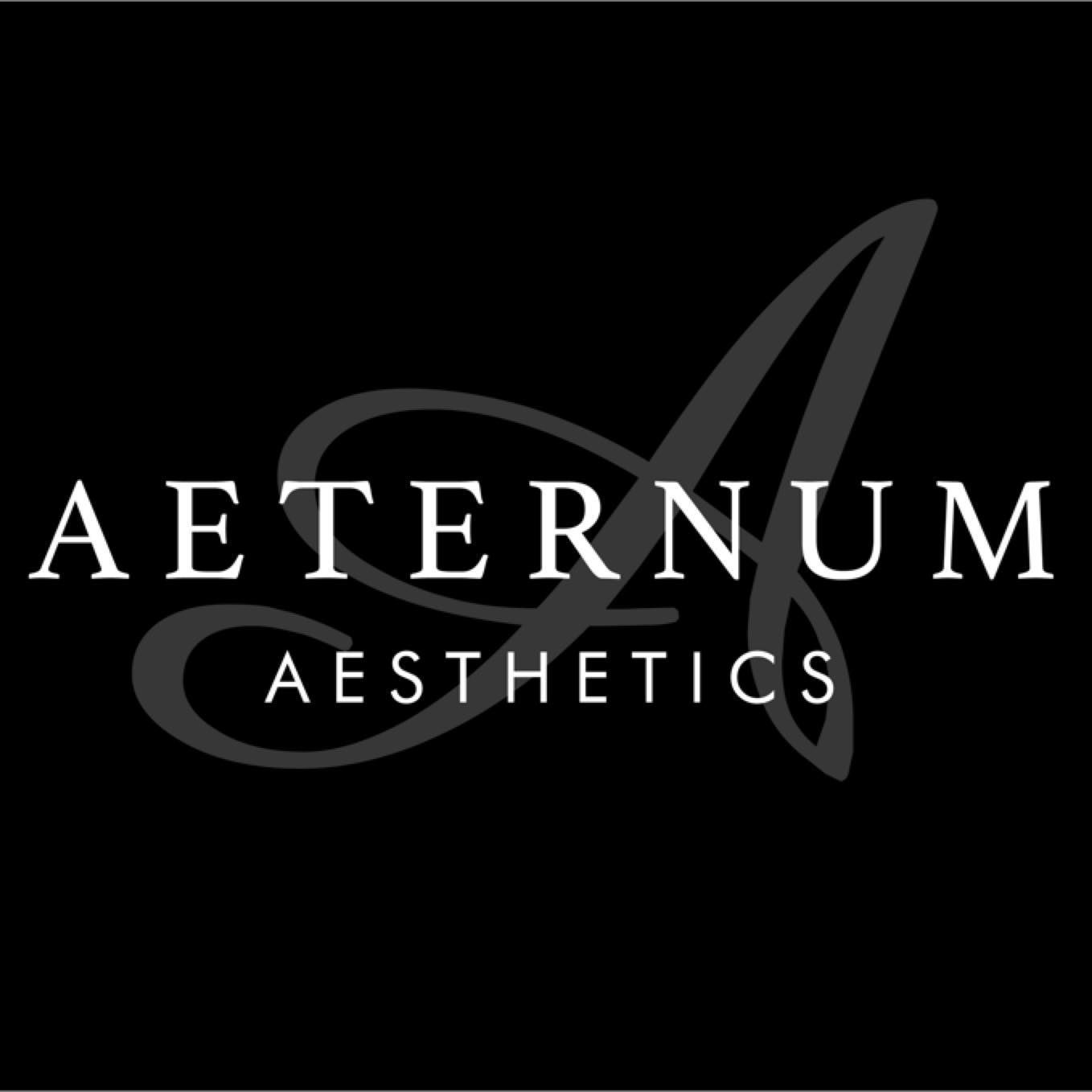 A black and white logo for aeternum aesthetics
