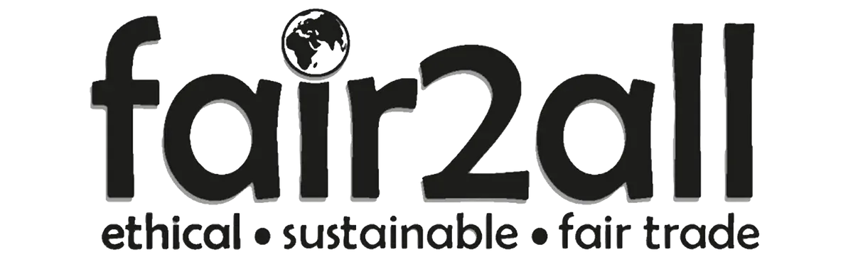 A black and white logo for fair2all ethical sustainable fair trade