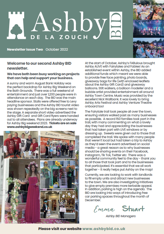 Ashby de la zouch newsletter issue two october 2020