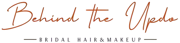 Behind the Updo logo. Brown script with 