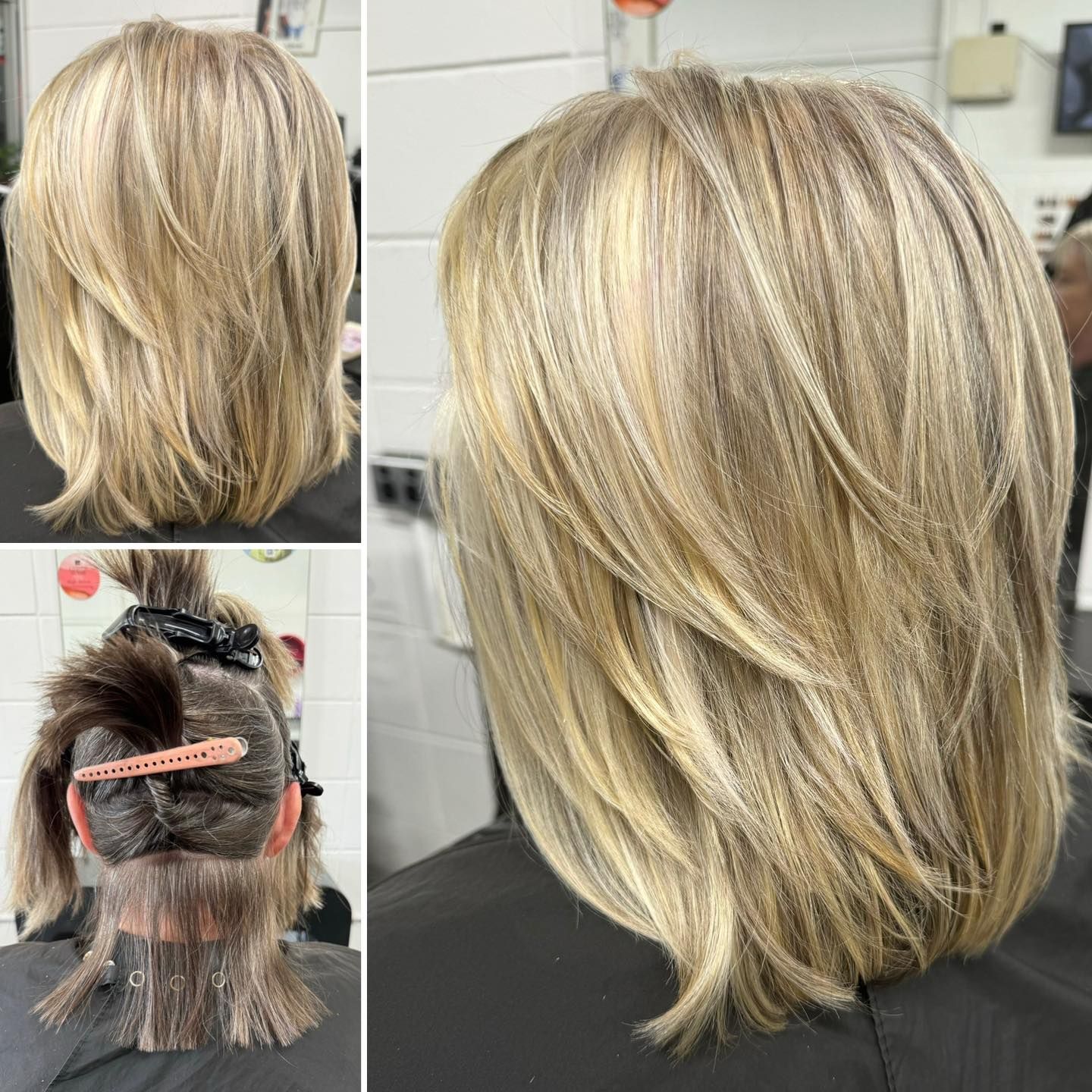 A Woman is Getting Her Hair Dyed in a Salon — Embellish Hair and Beauty In Slade Point, QLD