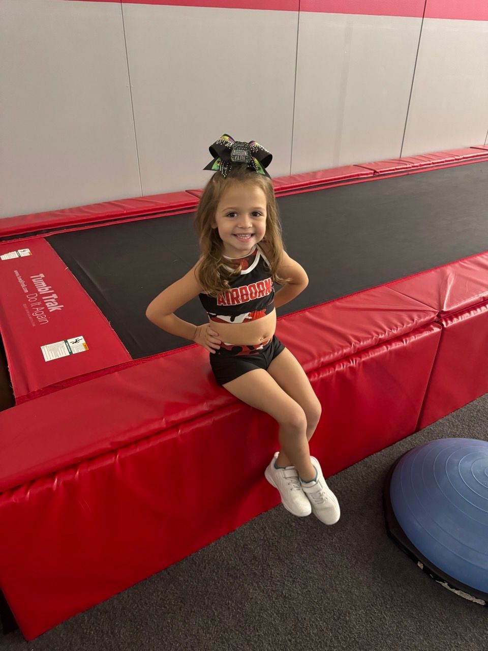 young girl gymnast smiling