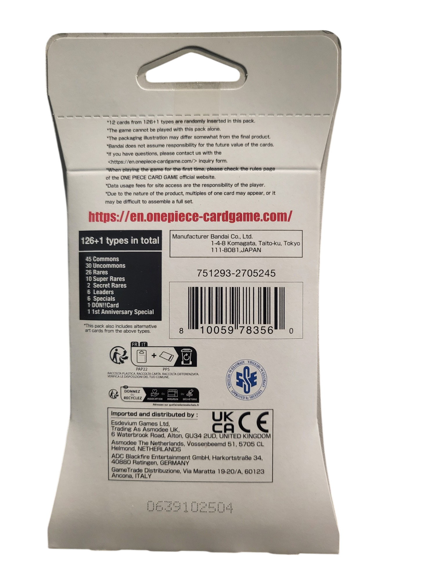 One Piece TCG: Awakening of the New Era Blister pack