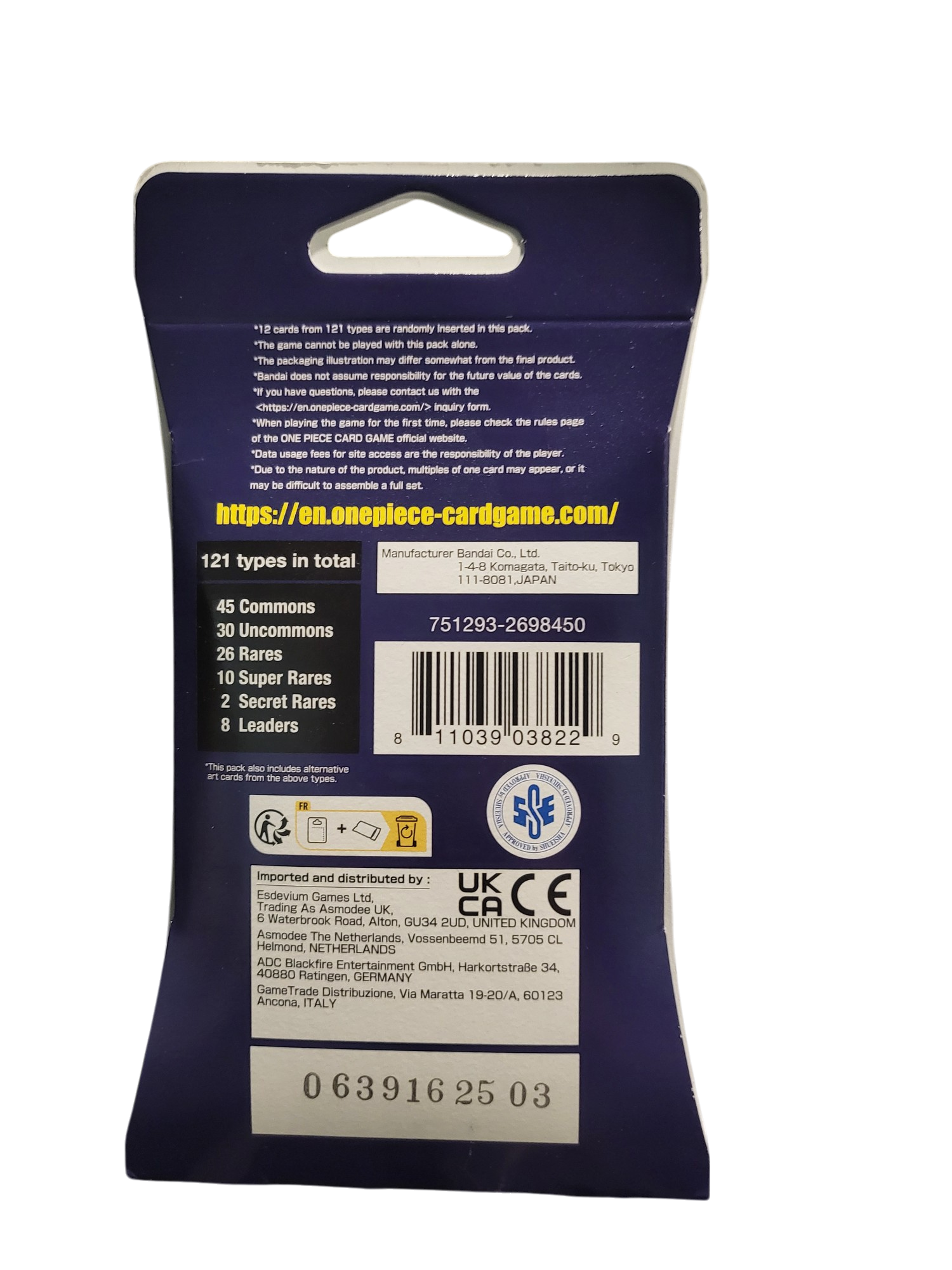 One Piece TCG: Romance Dawn Blister pack