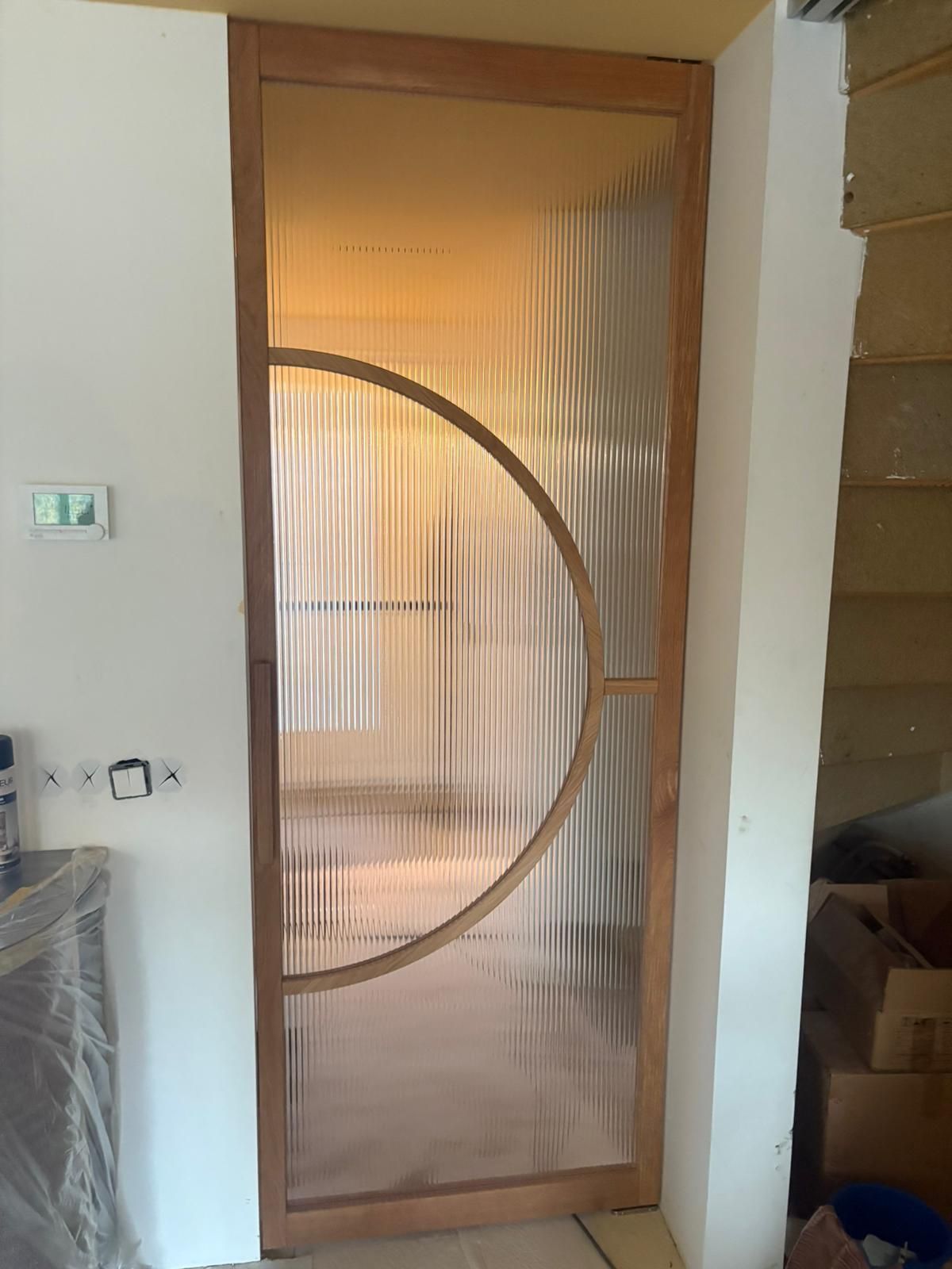 Houten binnendeur taatsdeur met ribbelglas of canaleglas