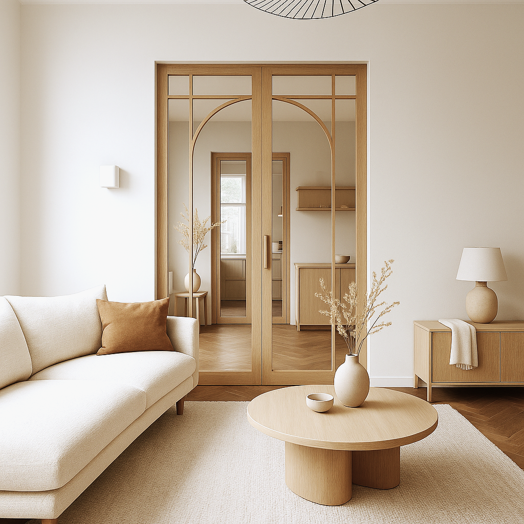 Eiken taatsdeur met glas, eiken binnendeur met glas op maat gemaakt.
