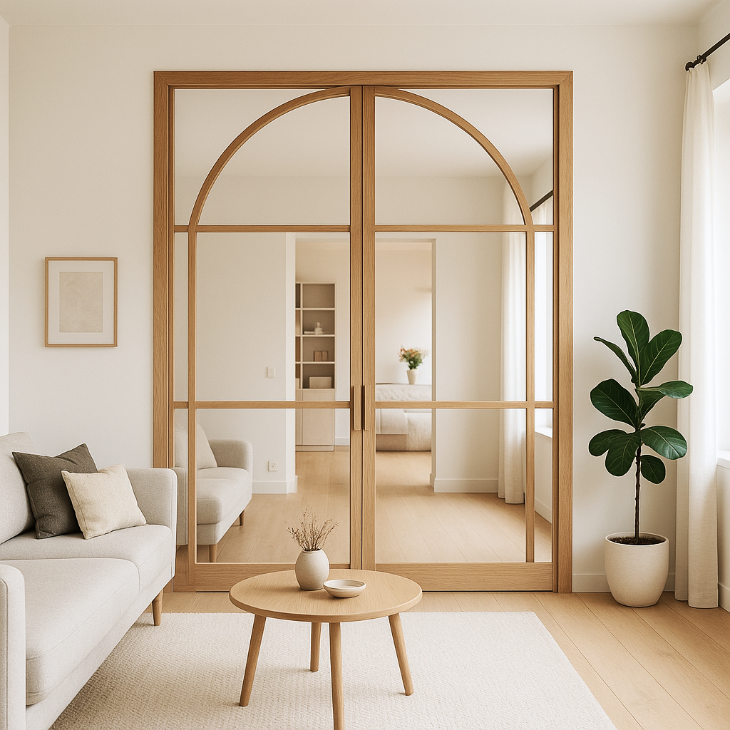 Eiken taatsdeur met glas, eiken binnendeur met glas op maat gemaakt.