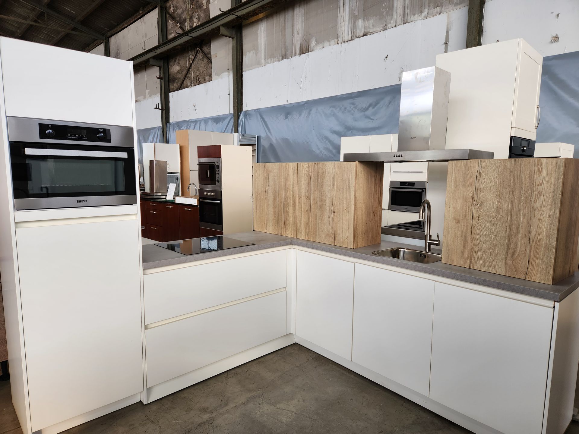 Küche Weiß Matt & Eiche Natur 3511