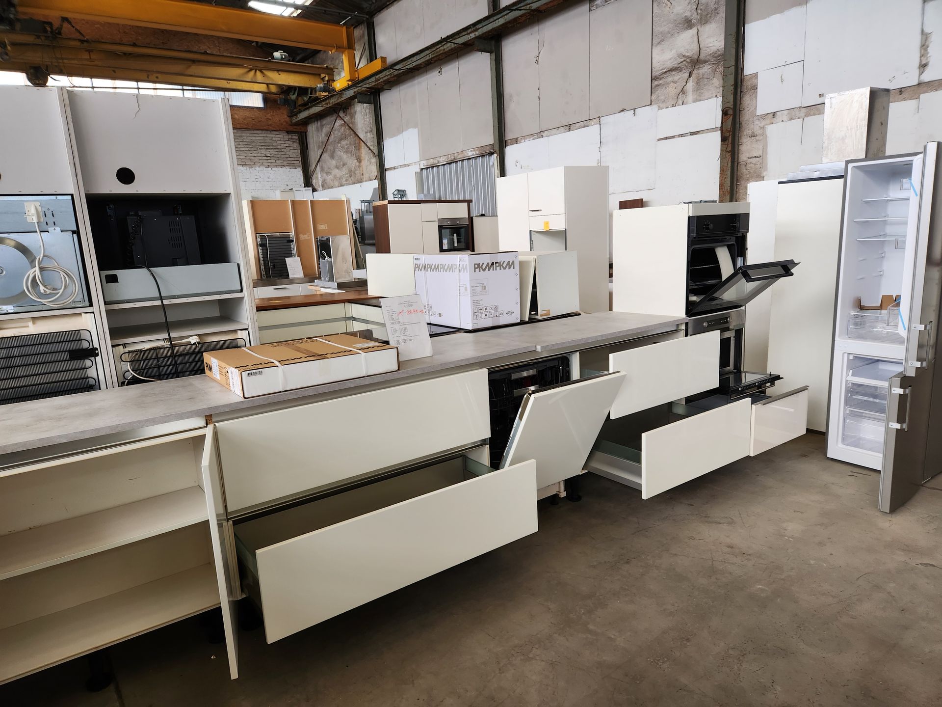 Küche Weiß Matt & Betonoptik 1342