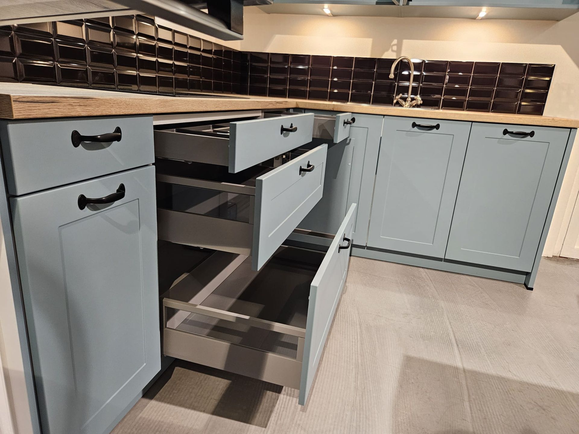 Küche Vintage Blau & Holzgefühl 2619 A