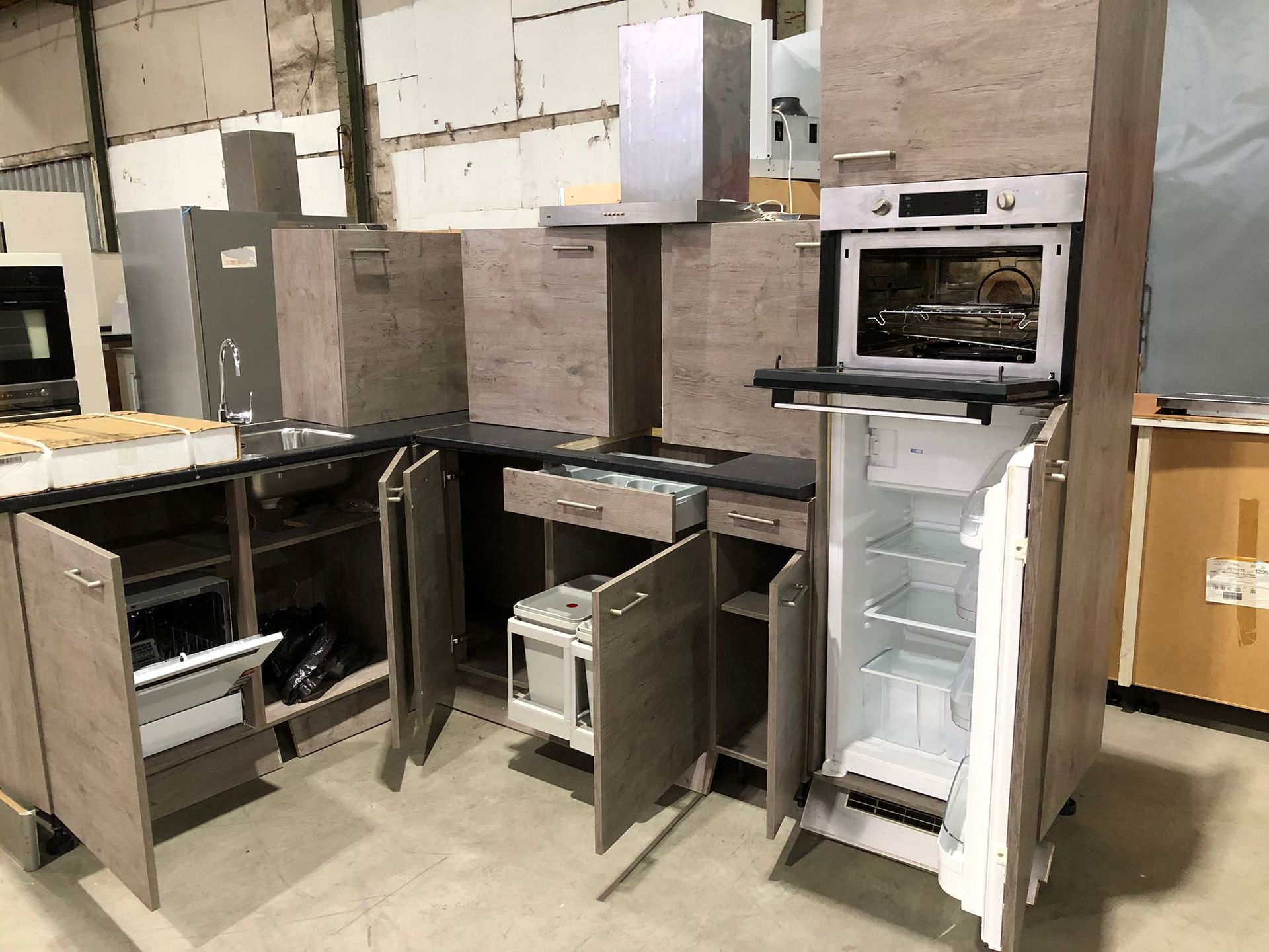 Küche Driftwood Grau & Schwarzstein 12299