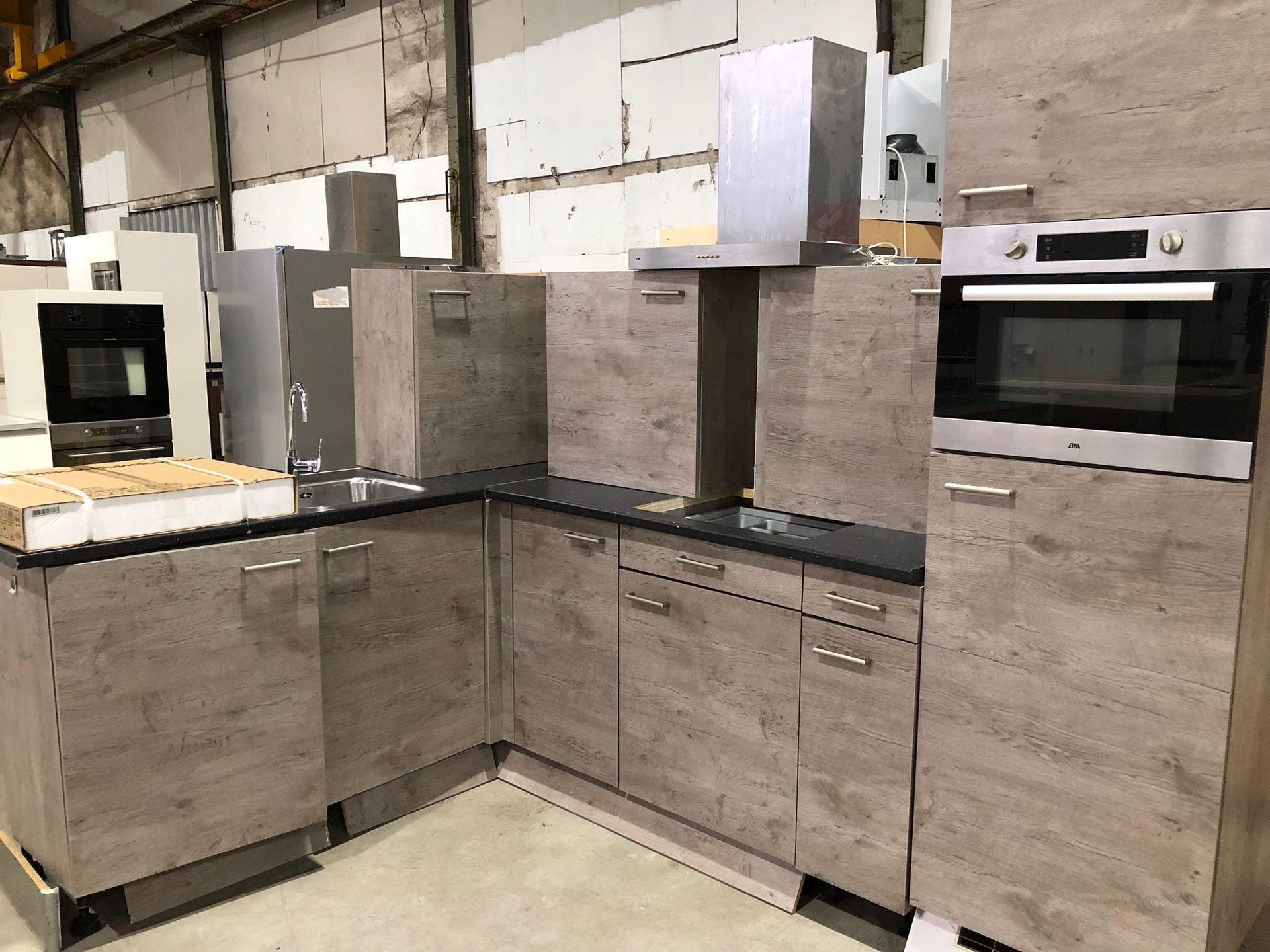 Küche Driftwood Grau & Schwarzstein 12299