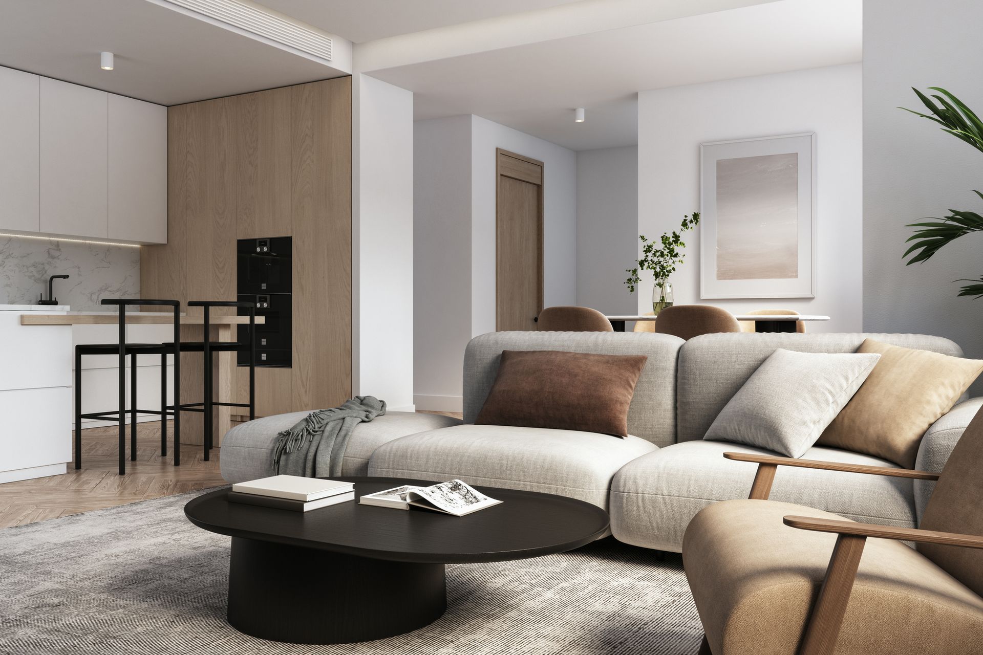 Ilios Living accommodation for people with disabilities – Alfred Cove living room with a couch , chair and coffee table