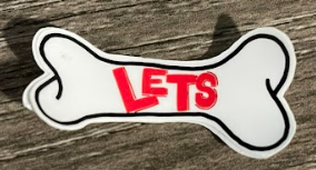 White dog bone shape with 