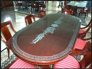 Long Glass Table with Chairs — Virginia Beach, VA — Atlantic Glass And Mirror Co. Inc.