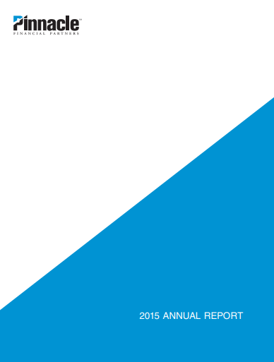Pinnacle Financial Partners  Annual Report cover. White and blue diagonal design.