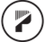 A black and white logo with the letter p in a circle.