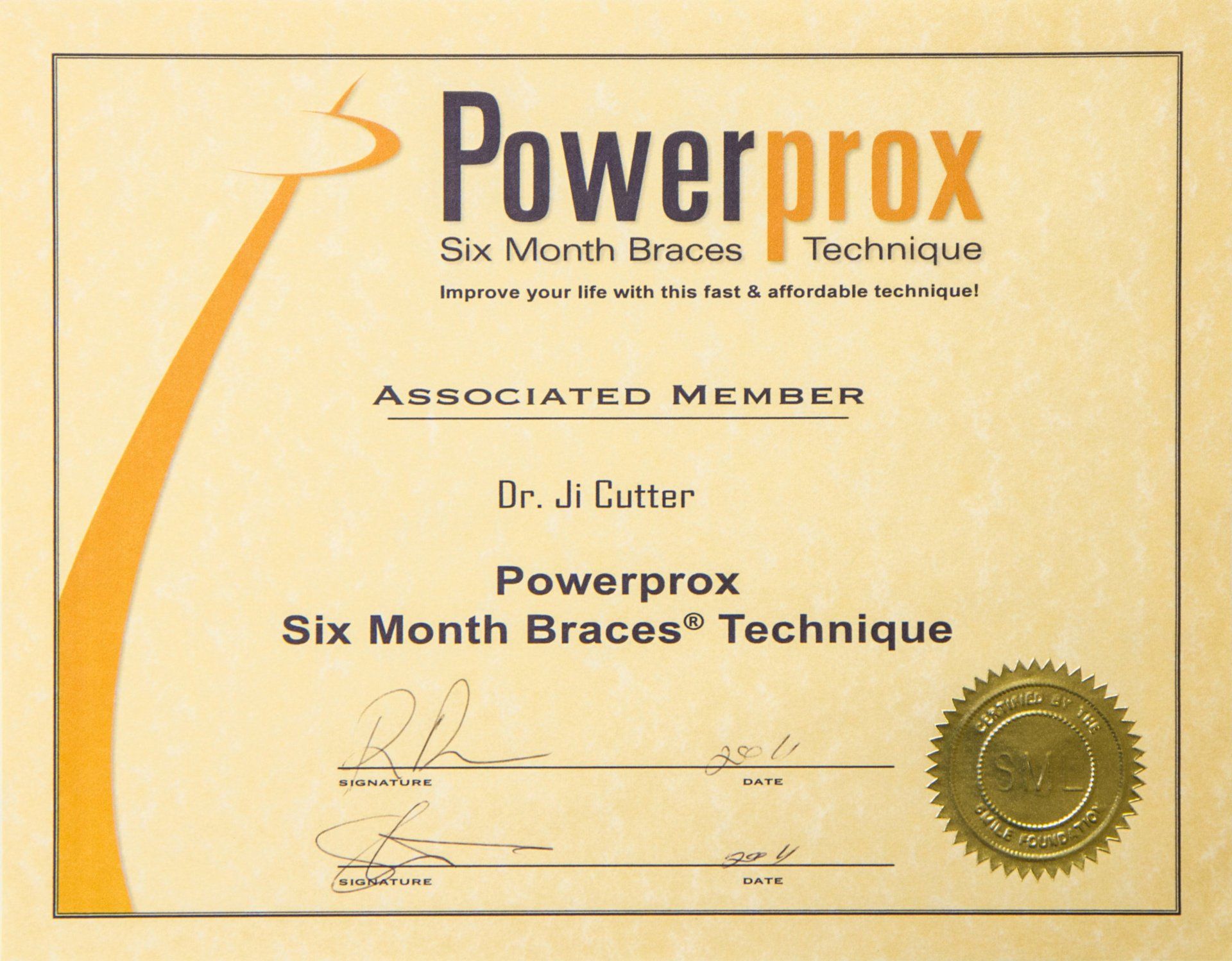 Power Prox Six Month Braces Certificate