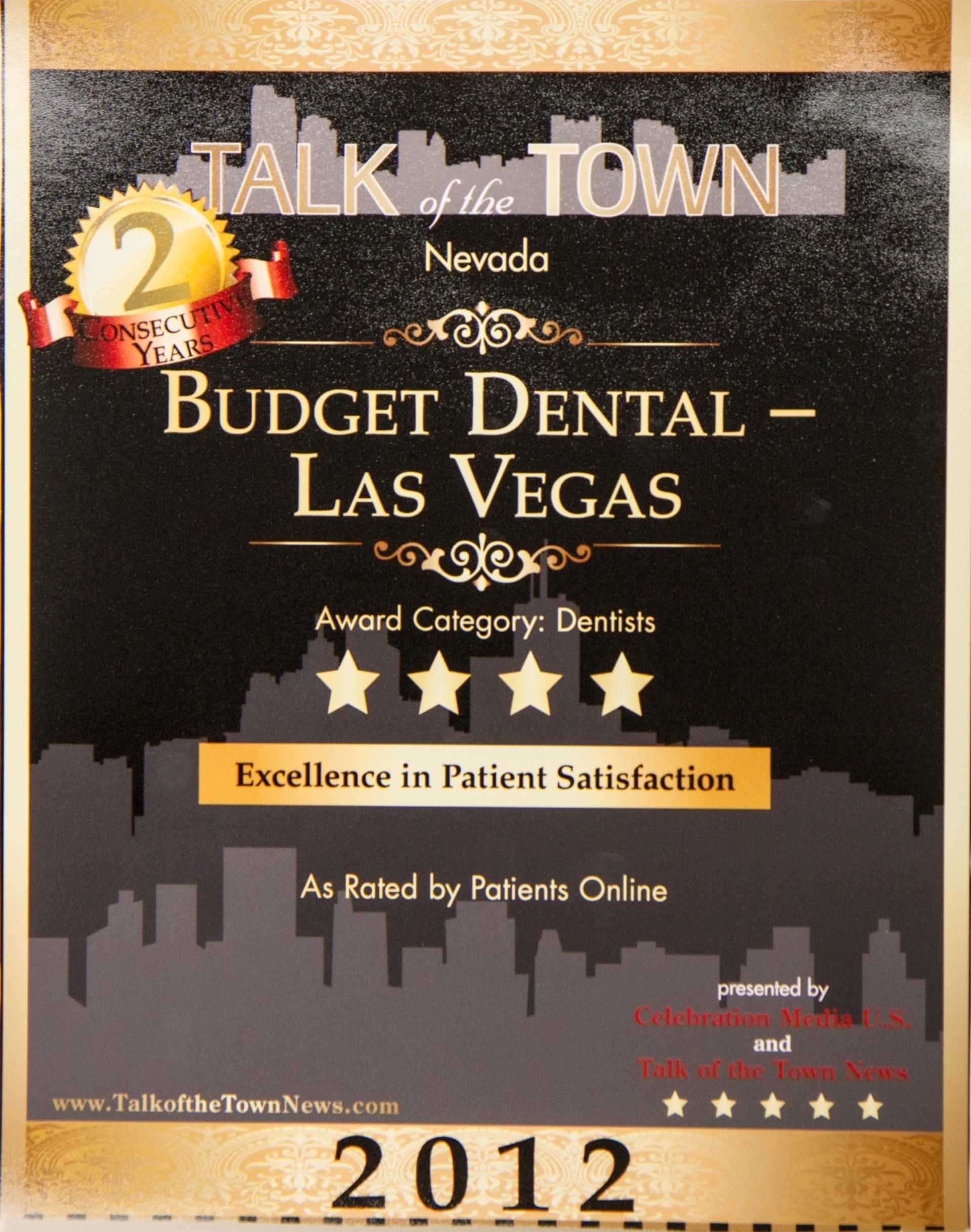 Talk of the Town Award - 2 Consecutive Years