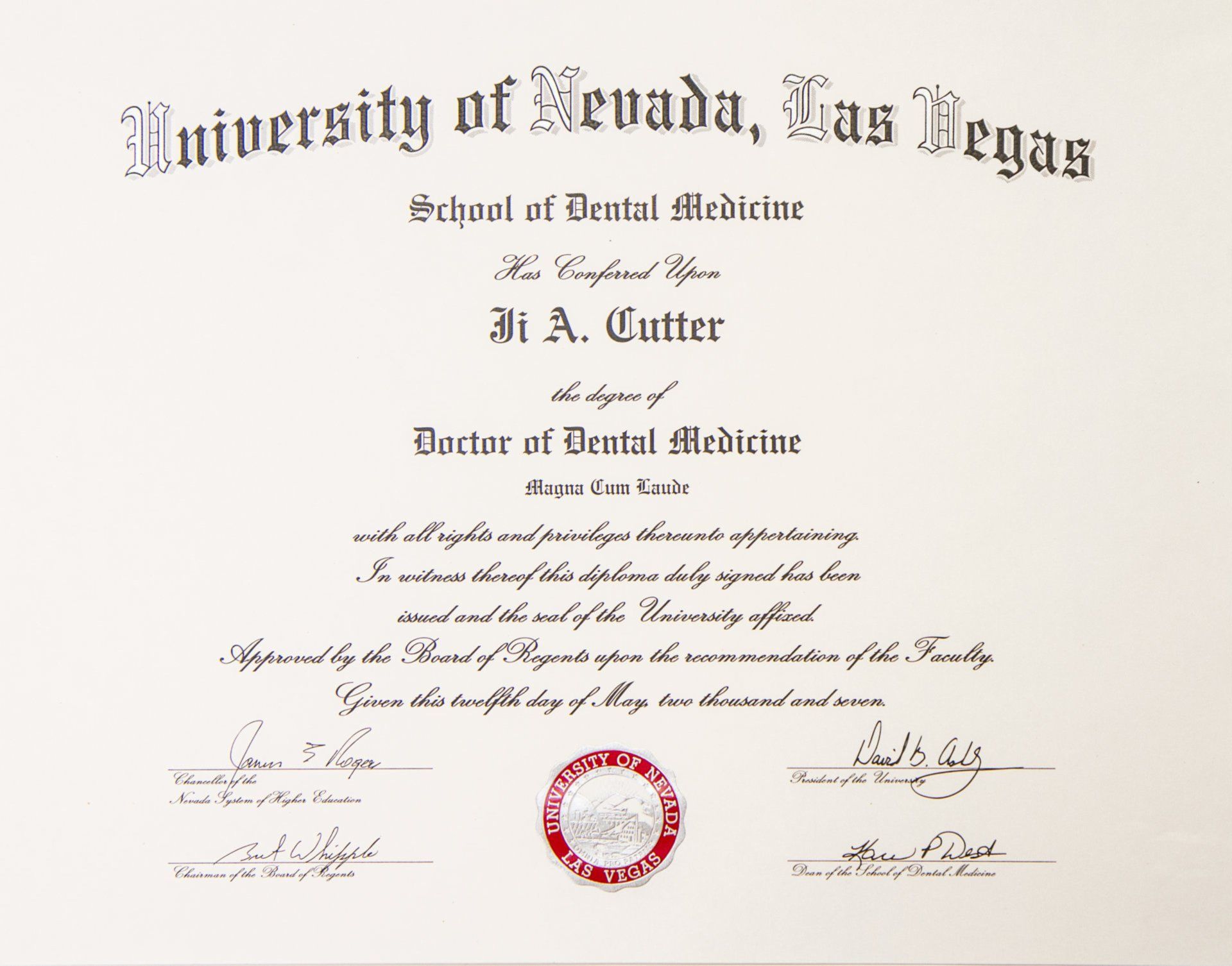 University of Nevada, Las Vegas - Doctor of Dental Medicine