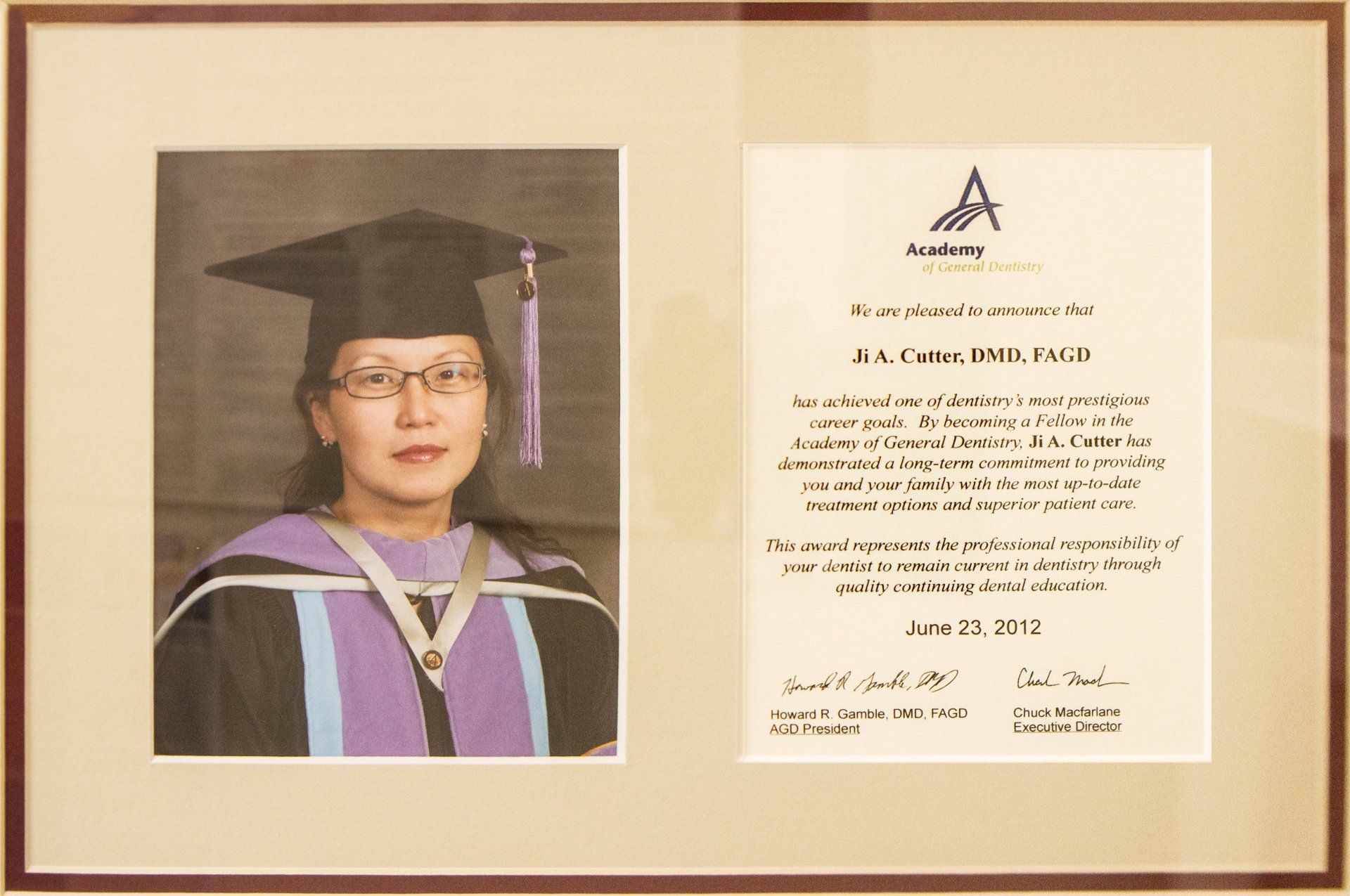 Academy of General Dentistry Certificate