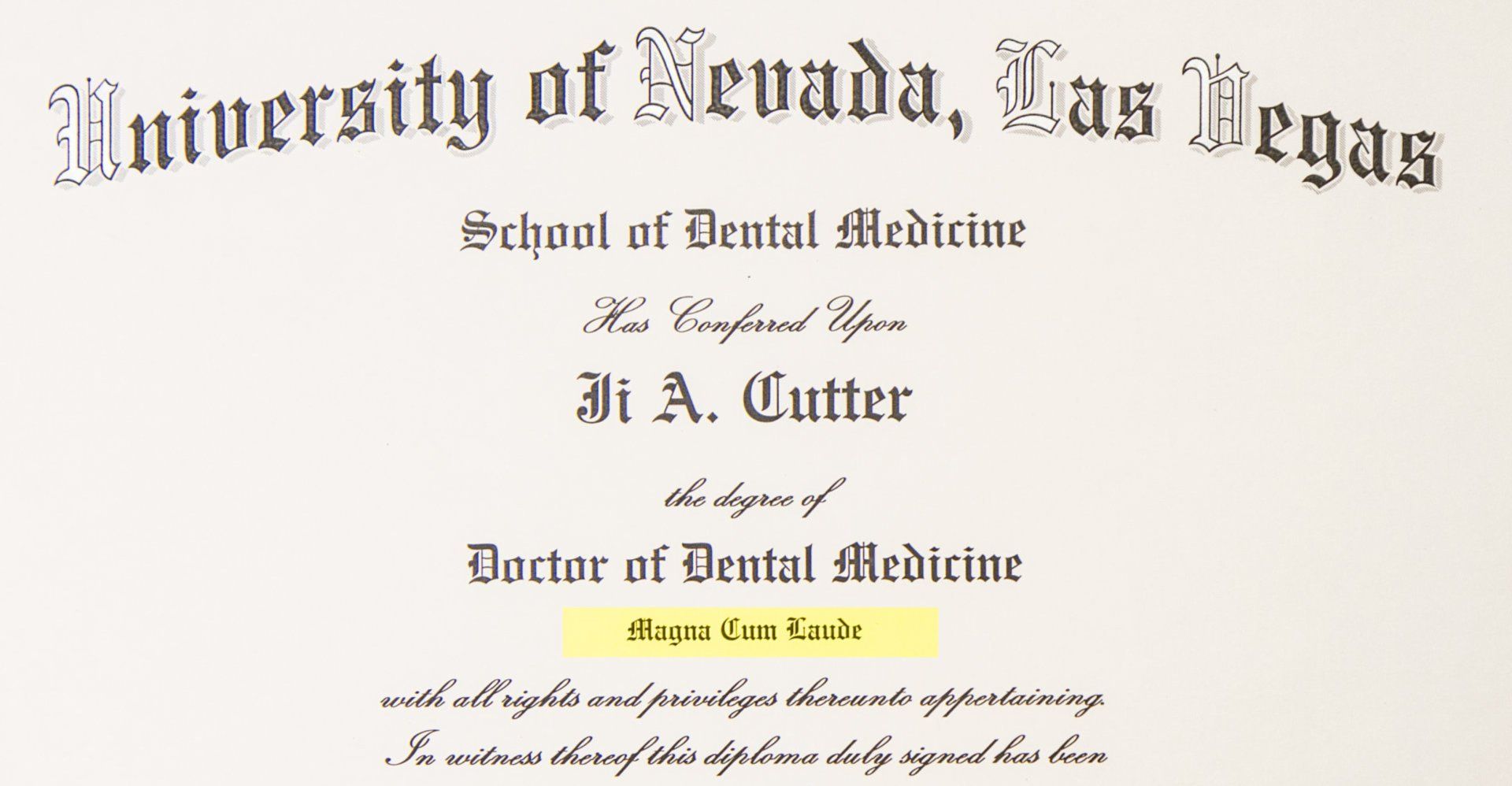 University of Nevada, Las Vegas - Doctor of Dental Medicine