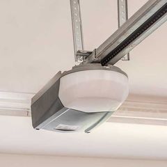 Automatic Garage Door Opener Motor on the Ceiling. Close Up. 
