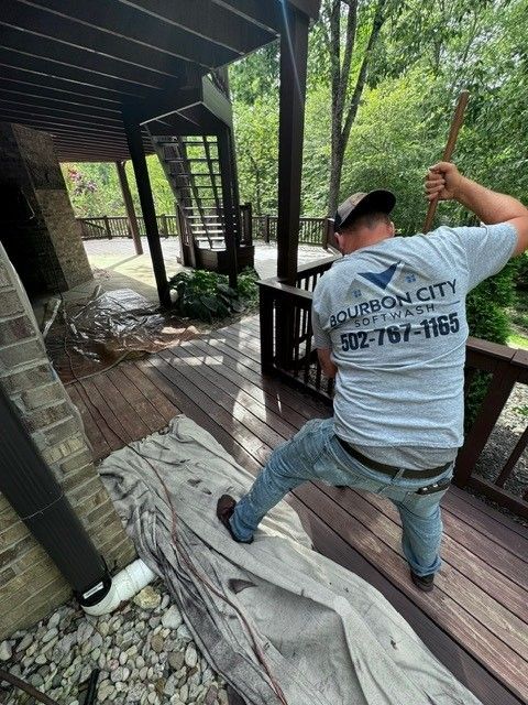 A man wearing a shirt that says cotton city on it - Bourbon City Softwash - Louisville, KY