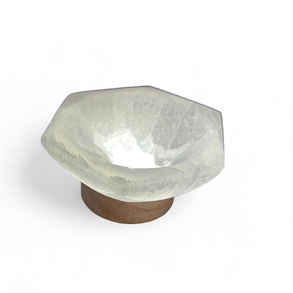 Portagioie in Selenite su Base Led