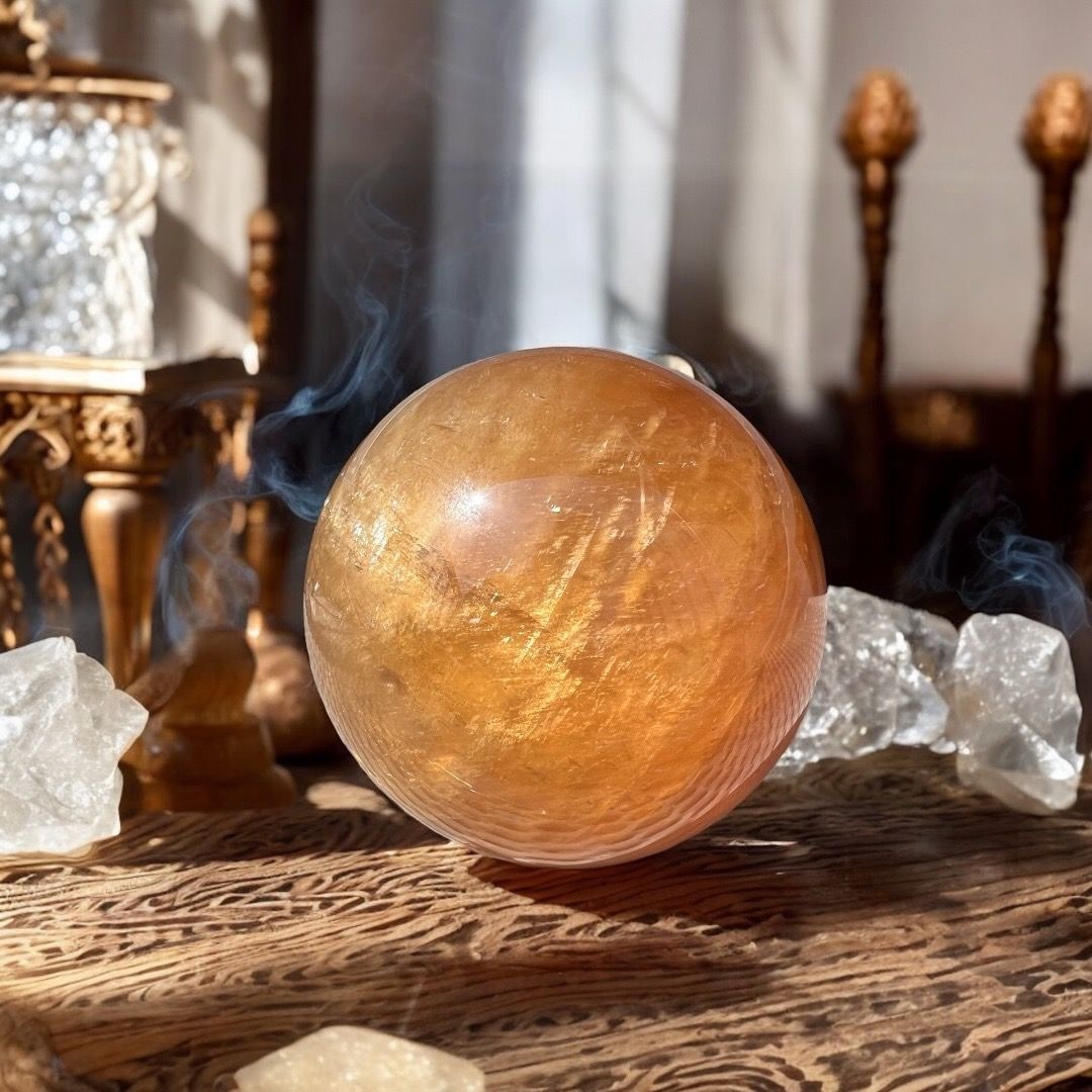 Sfera Maxi di Calcite Ambrata