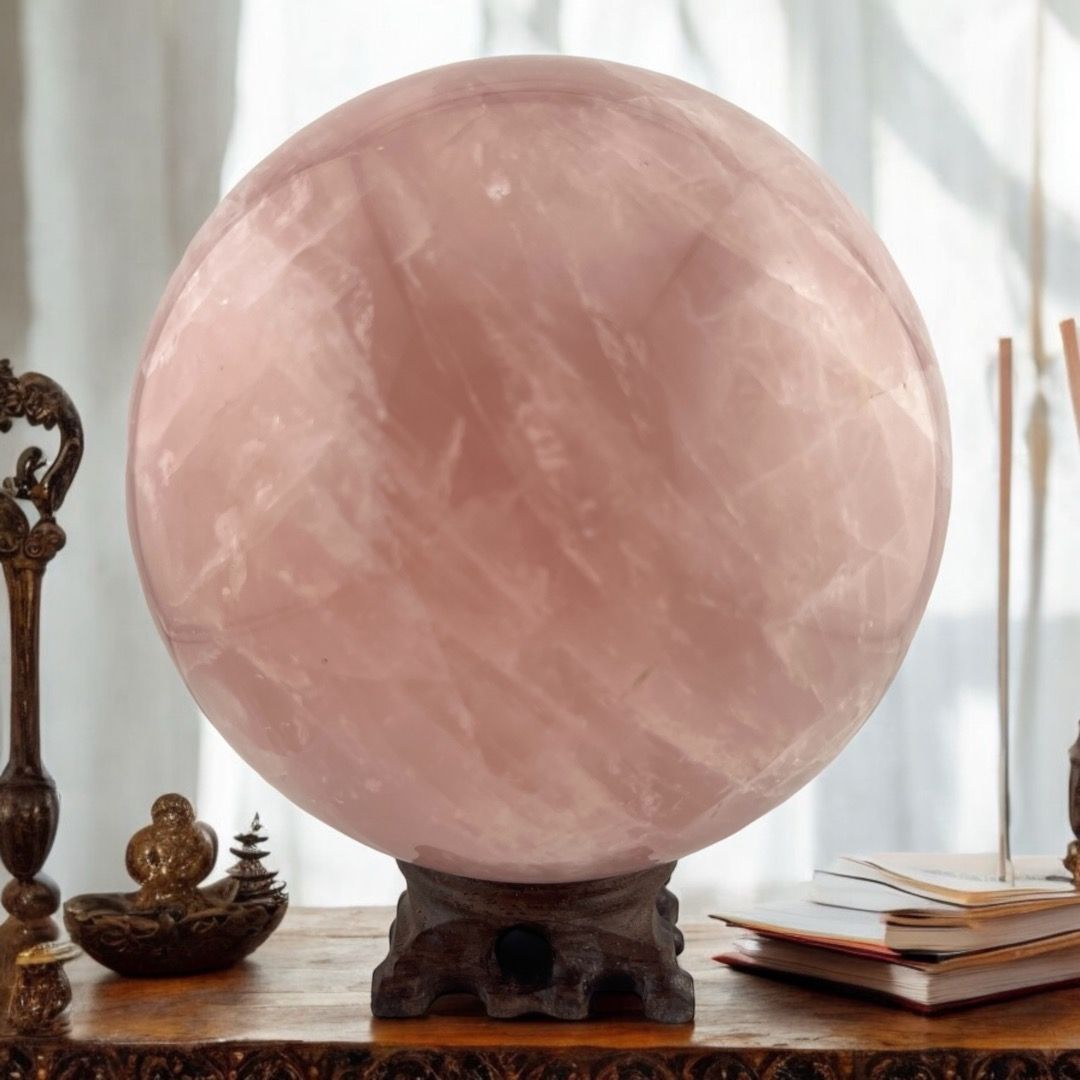 Sfera Maxi di Quarzo Rosa