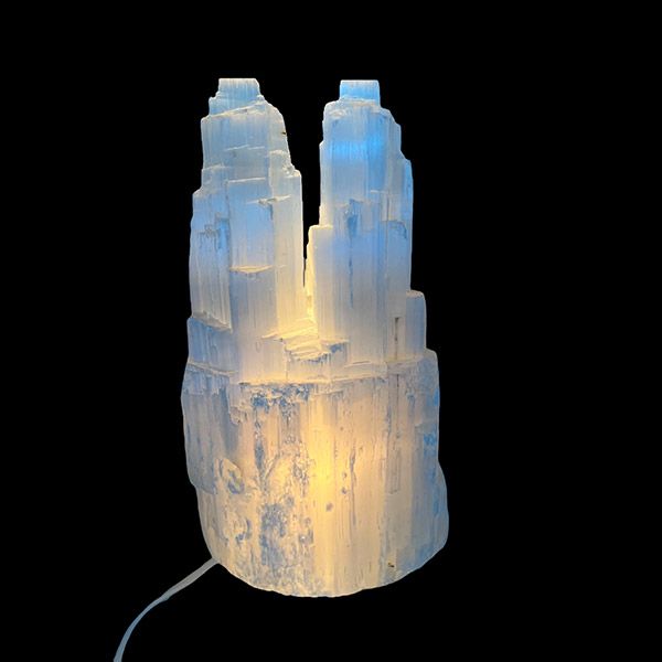 Lampada in Selenite Doppio Iceberg