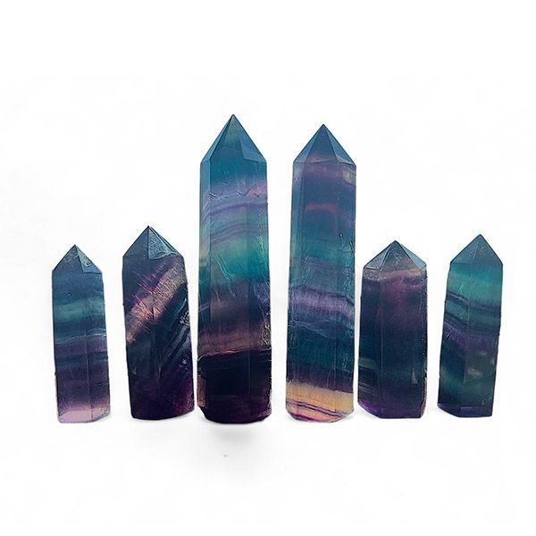 Punta di Fluorite Arcobaleno Scura