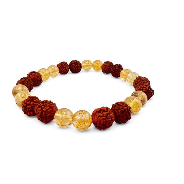 Bracciale Rudraksha e Citrino