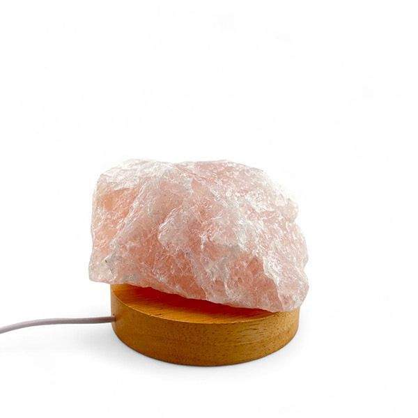 Quarzo Rosa Grezzo su Base Led 700 g / 1 kg