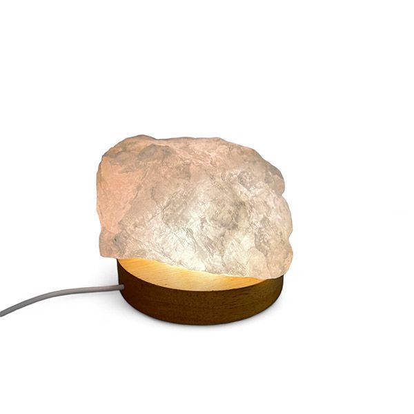 Quarzo Rosa Grezzo su Base Led 700 g / 1 kg