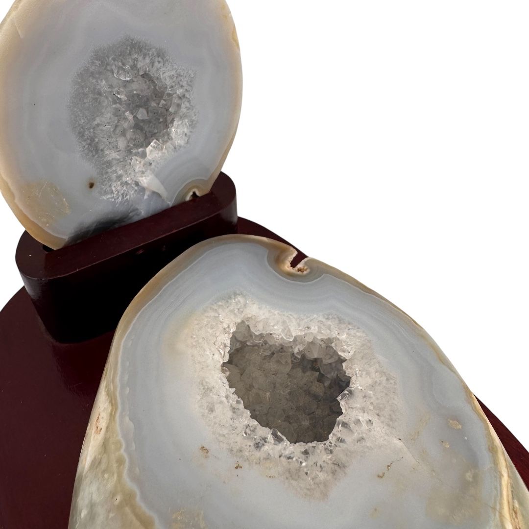 Geode Agata Intero su Base di Legno