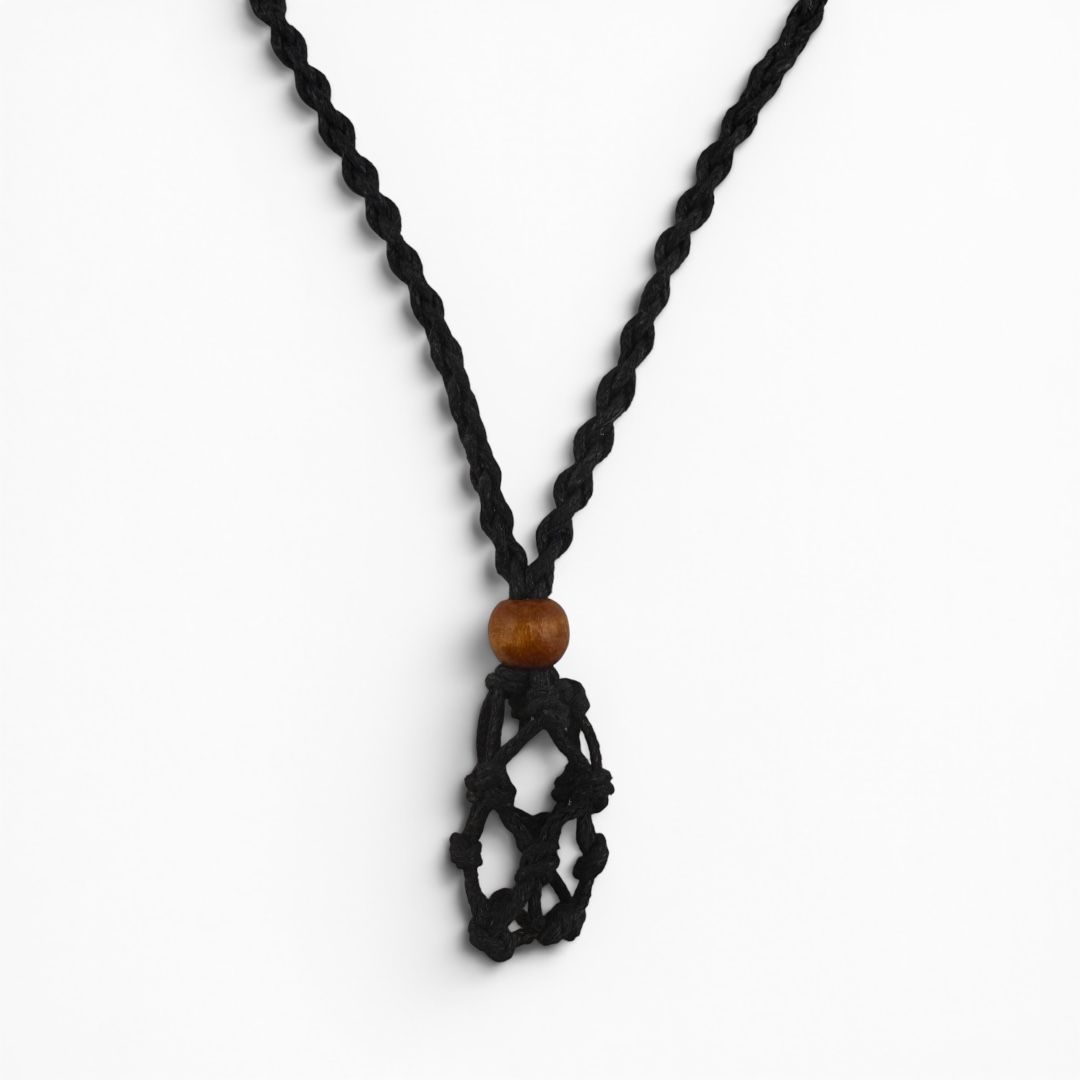 Collana Portagioie Macramè Nera