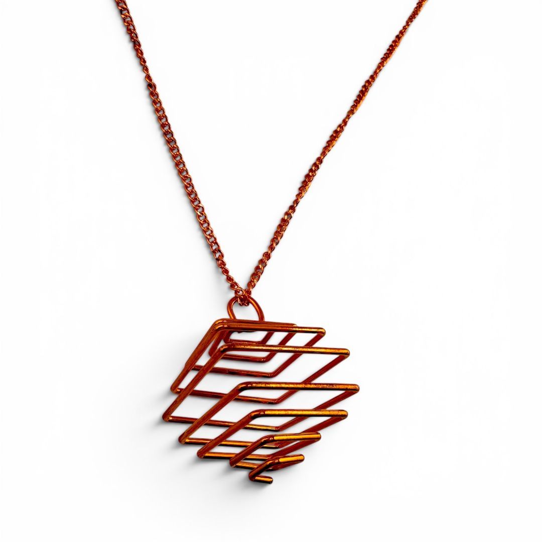 Collana Portagioie Quadrata Rame