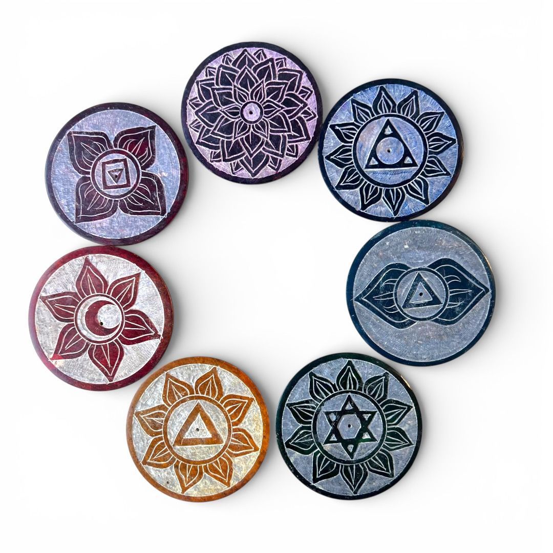 Set Brucia incenso piattino 7 Chakra
