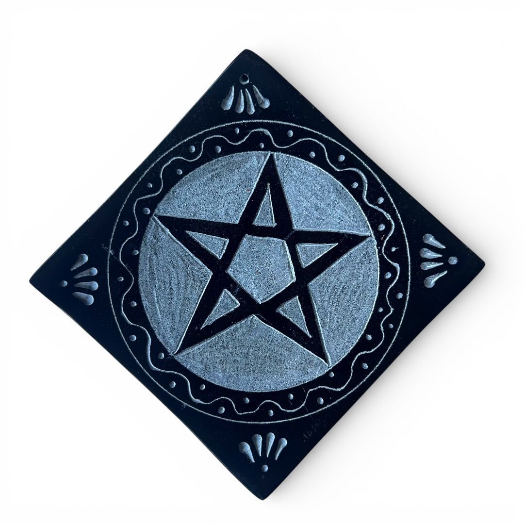 Brucia incenso Piattino Quadrato Pentacolo